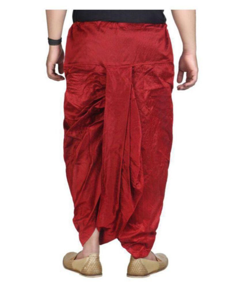 maroon shirt with dhoti