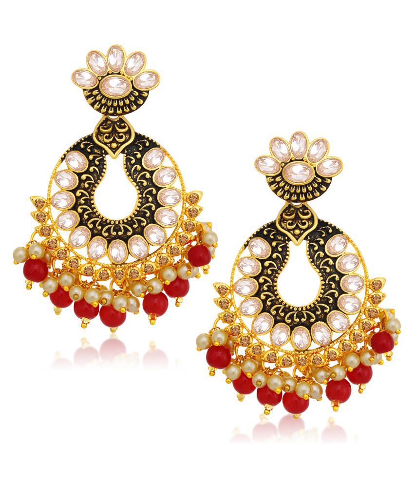     			Sukkhi Glimmery LCT Gold Plated Chandelier Earring For Women