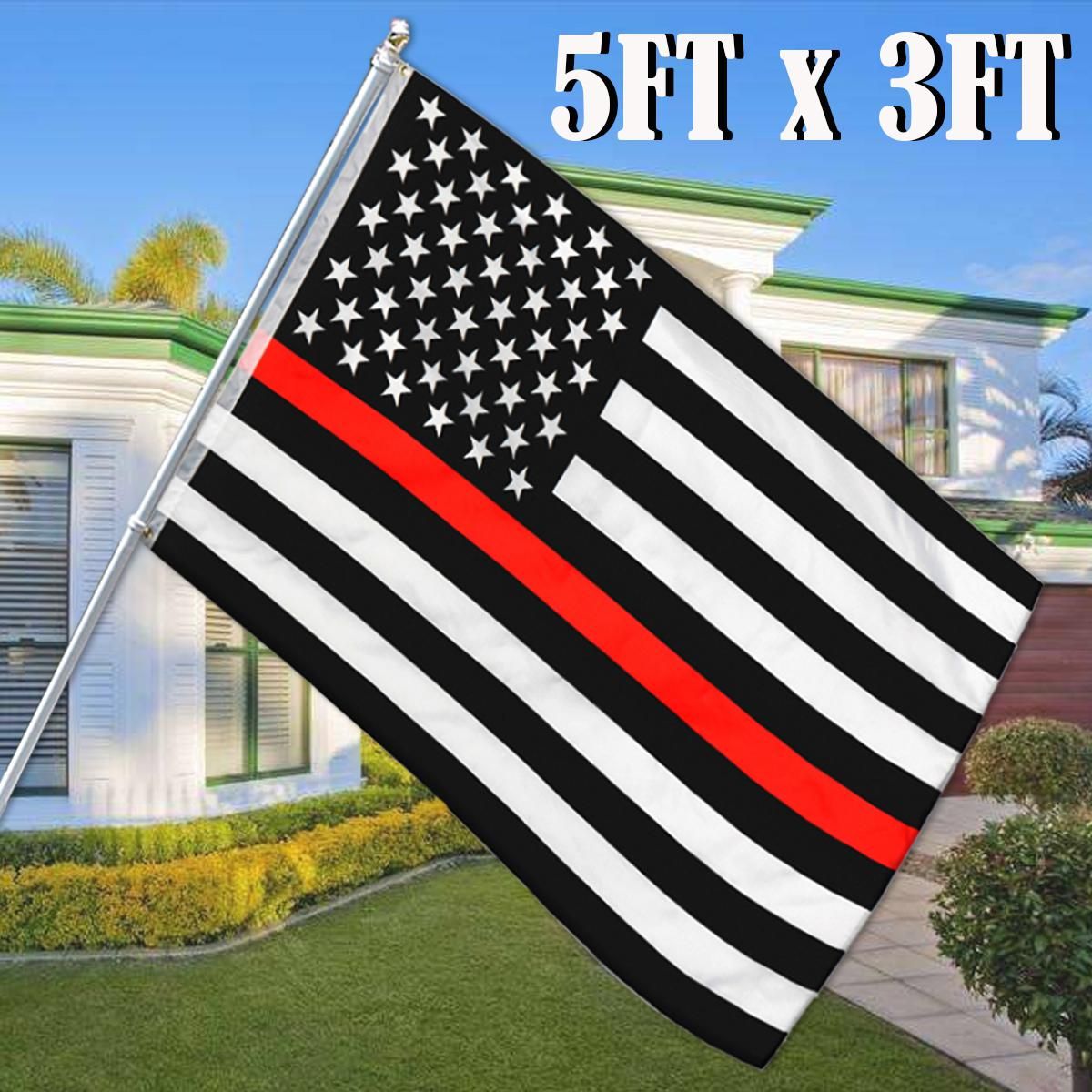 3 X5 Black Red Line Usa Flag Stars Polyester Stripes Home Garden Banner Flag Buy 3 X5 Black Red Line Usa Flag Stars Polyester Stripes Home Garden Banner Flag Online At Low