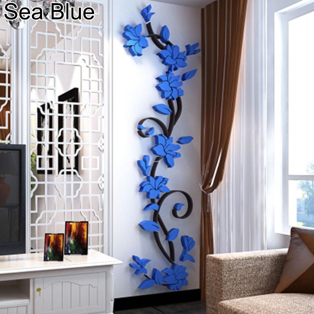 3D Romantic Rose Flower Wall Stickers Removable PVC Home Decal Room