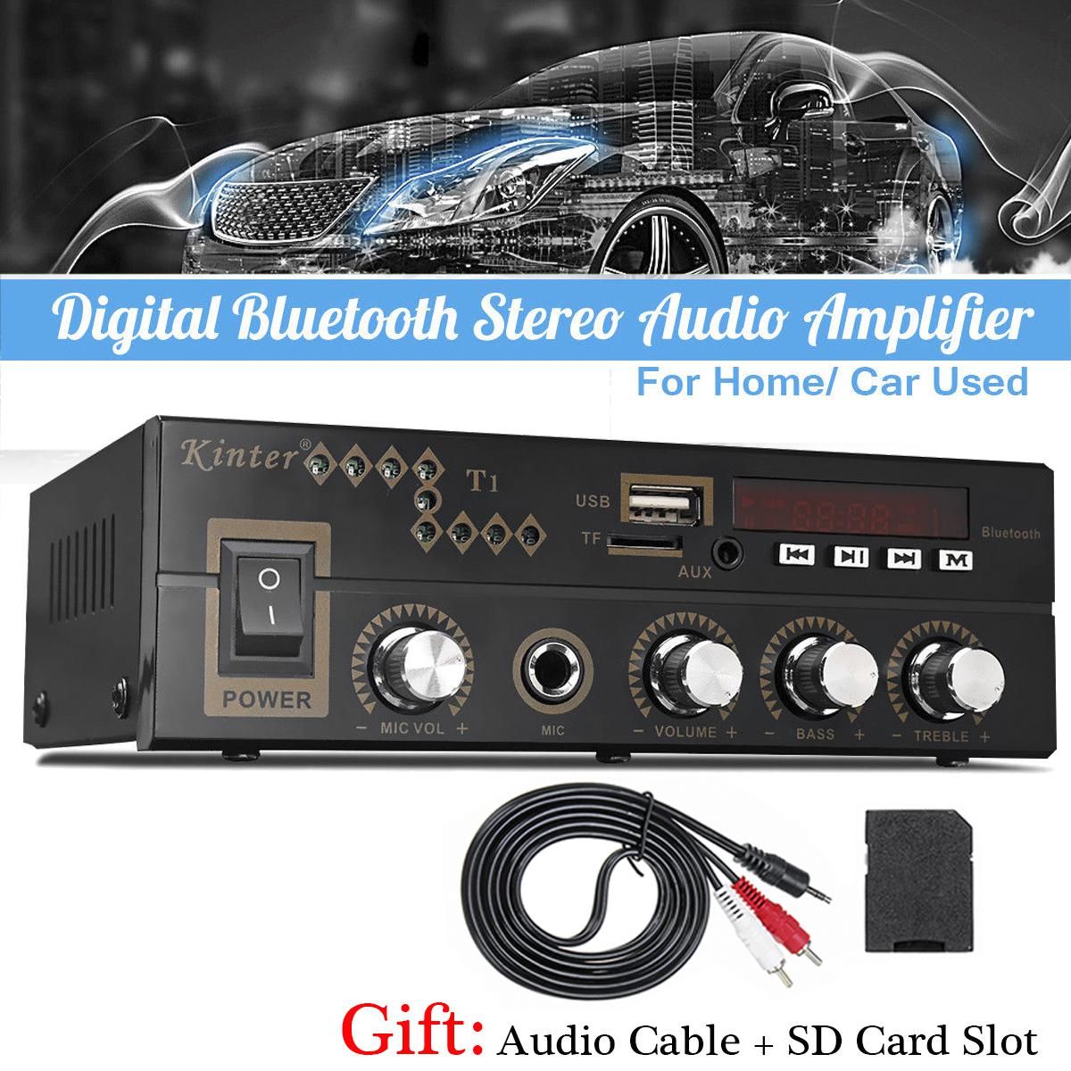 600W Watt Digital Bluetooth Home Car Stereo Amplifier AMP TF FM USB Mic ...