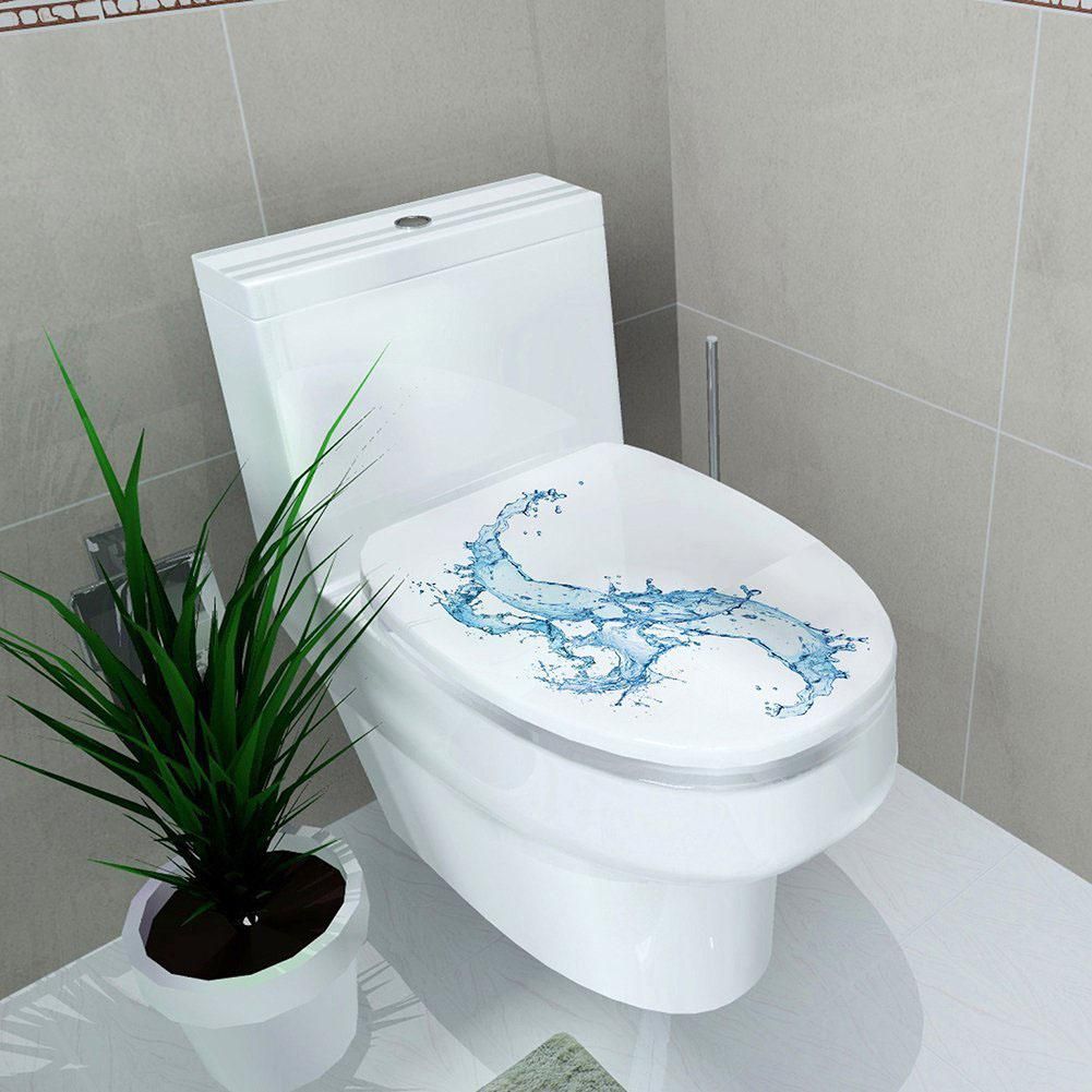 Creative 3D Toilet Seat Wall Sticker Art Wallpaper Removable Bathroom