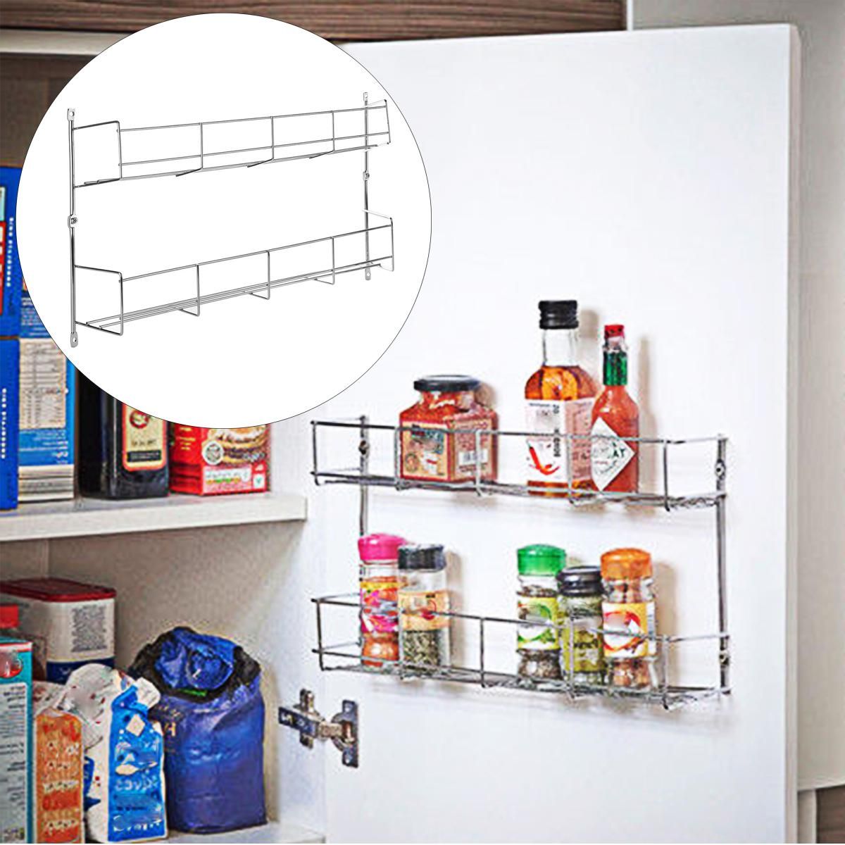 Buy 2 Tier Kitchen Spice Rack Cabinet Shelf Organizer Storage Wall Mount Holder Clip Online At Low Price In India Snapdeal