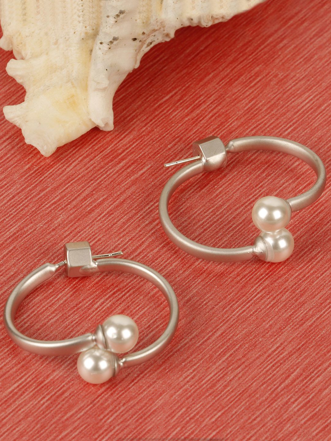Prita Hoop Bali Studs For Women/Girls With Sterling Silver Pin @ Back