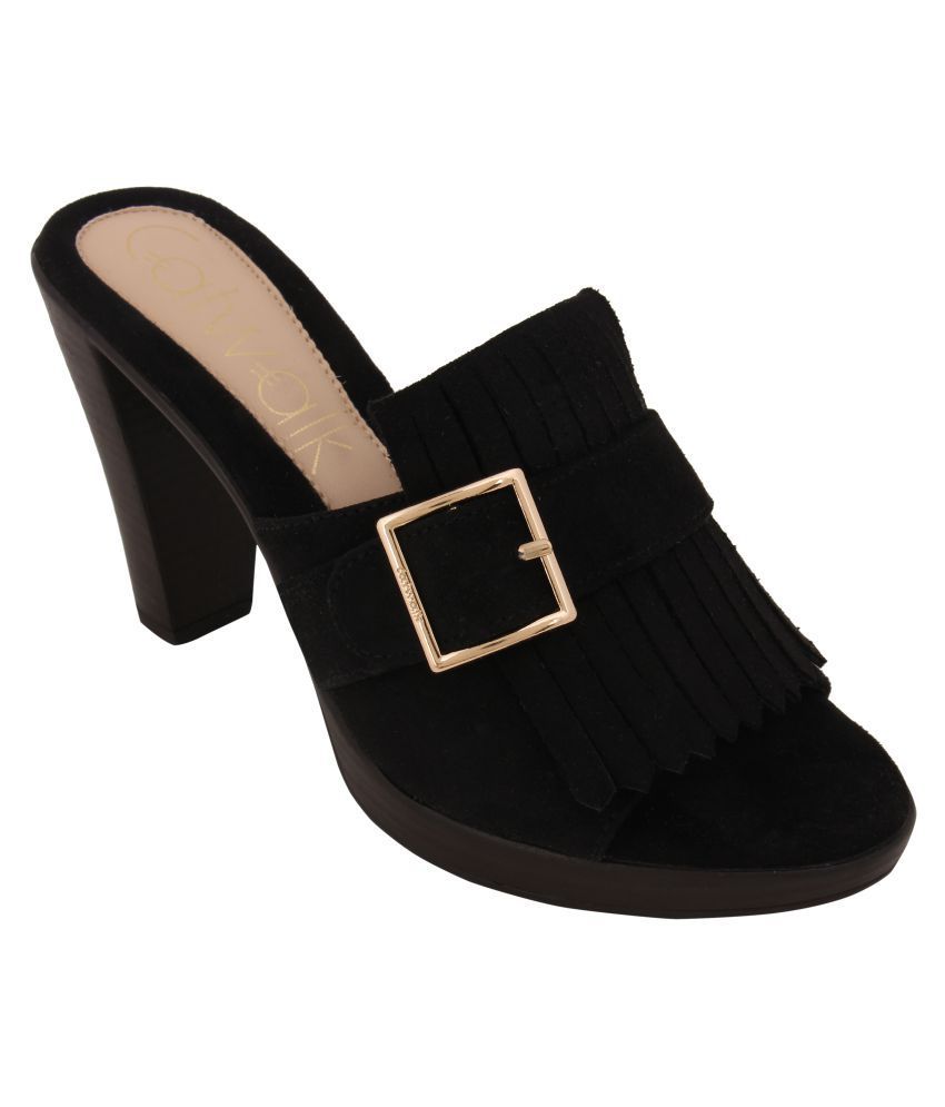 catwalk black block heels