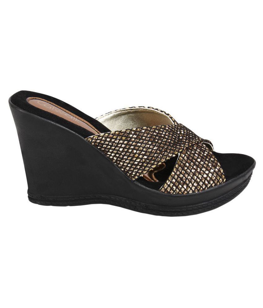 Catwalk Gold Wedges Heels Price in India- Buy Catwalk Gold Wedges Heels Online at Snapdeal