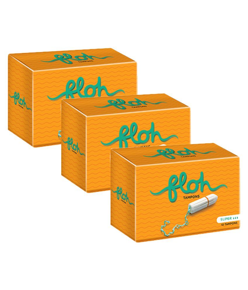 FLOH FDA Approved Super Tampons Heavy Flow Pack of 3 (30 Pieces) Buy