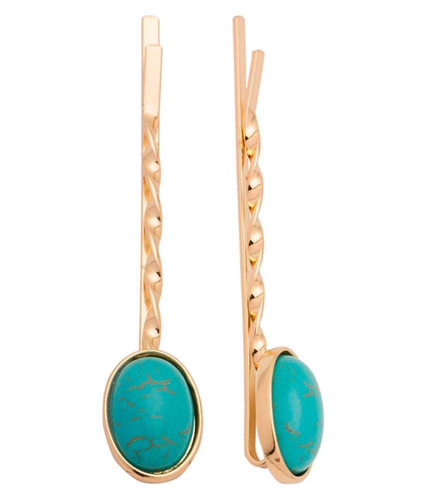 Voylla Turquoise Colored Stone Studded Hair Pins Buy Voylla