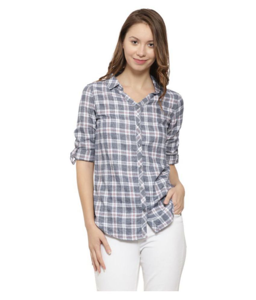 Campus Sutra - Multi Color Cotton Women's Shirt Style Top ( Pack of 1 )