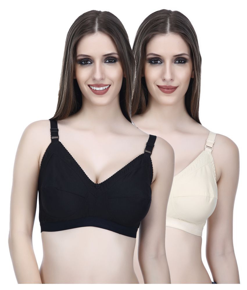     			Elina Pack of 2 Cotton Non Padded Women's T-Shirt Bra ( Multi Color )