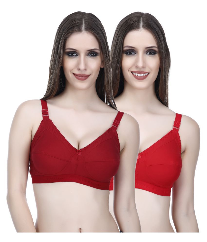     			Elina Pack of 2 Cotton Non Padded Women's T-Shirt Bra ( Multi Color )