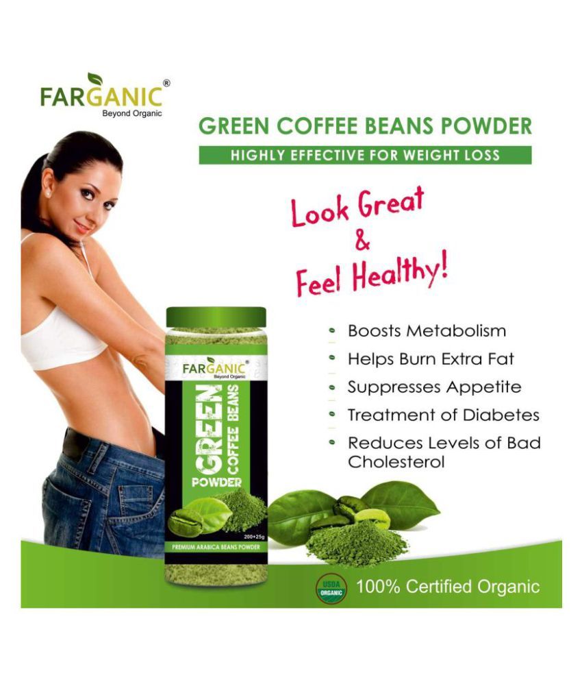 FARGANIC 100 Certified Organic Arabica Green Coffee Beans Powder for