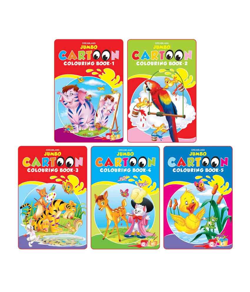 Jumbo Cartoon Colouring Set (5 Titles): Buy Jumbo Cartoon Colouring Set