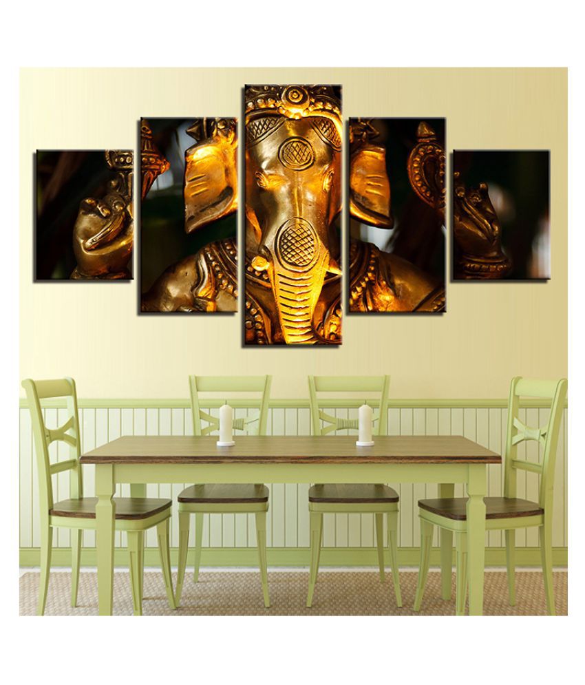 Cologo 5 Piece Poster Decorative Paintings For Living Room Wall Decor Elephant God Picture No Frame Fashion Jewellery