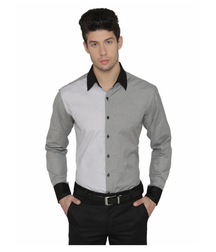 grey party wear shirt