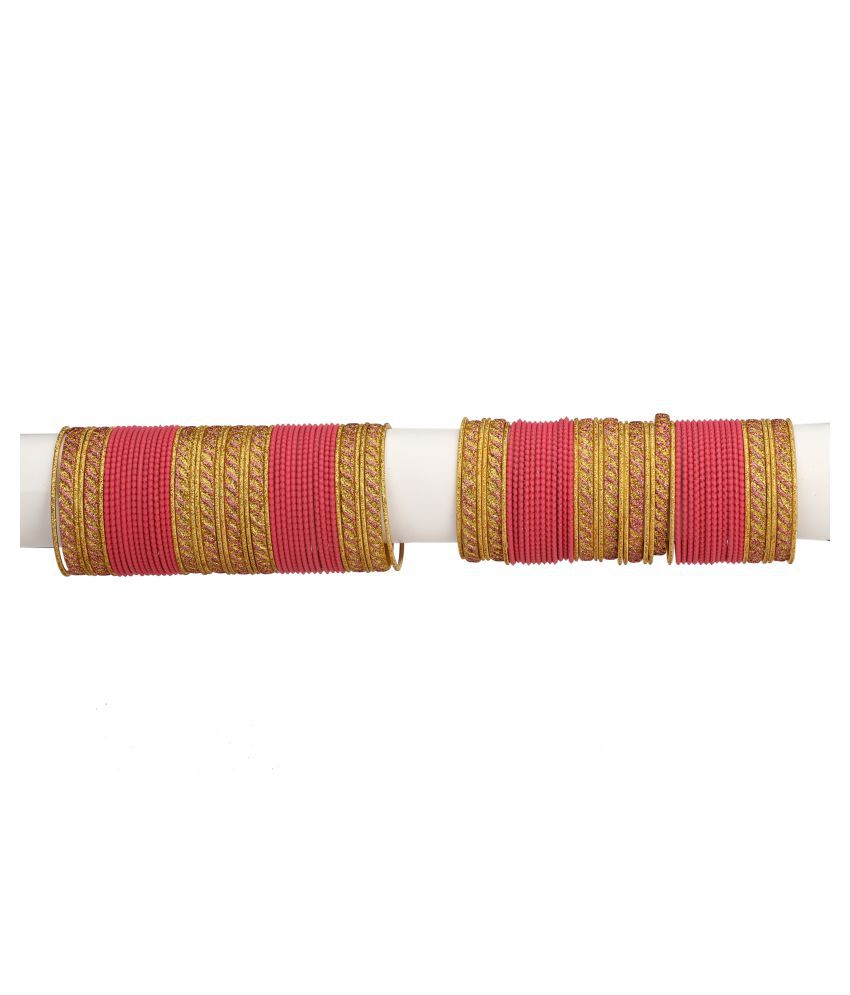     			Colorful Designer Bangle Set With Golden Bangles For Party And Daily Use (With Safety Cum Carry Box) Unbreakable015