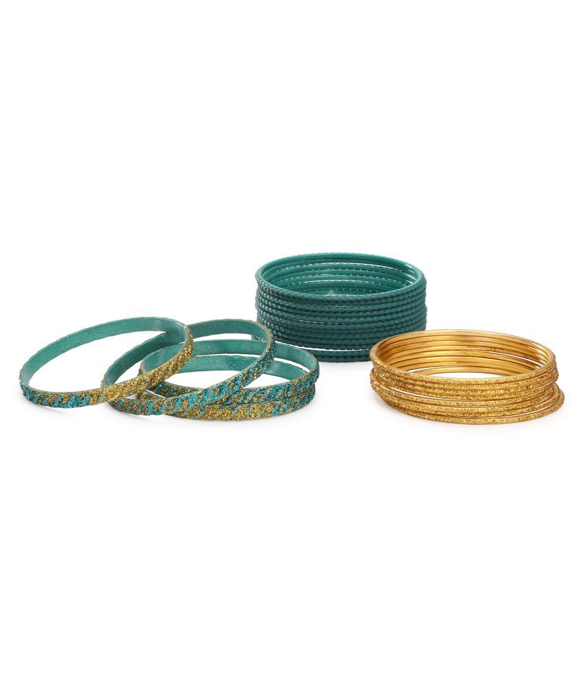     			Colorful Designer Bangle Set With Golden Bangles For Party And Daily Use (With Safety Cum Carry Box) Unbreakable031