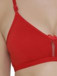 Clovia Cotton Non Padded Women's T-Shirt Bra ( Red )