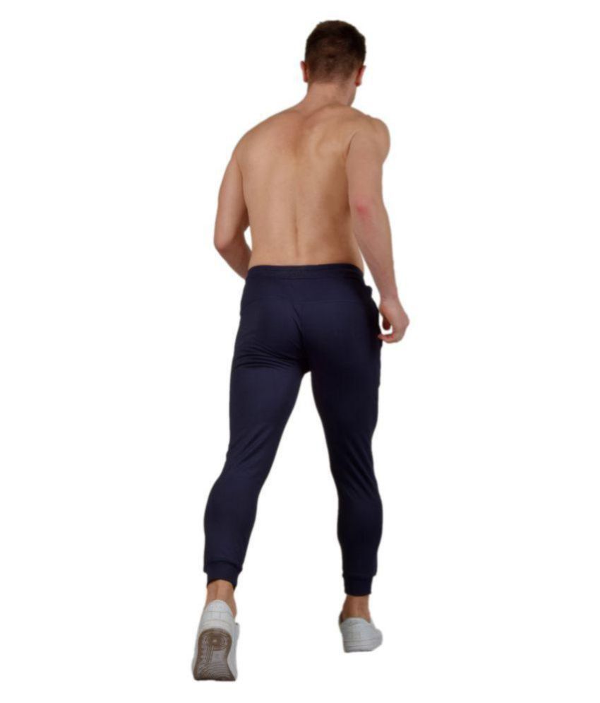 puma navy polyester lycra trackpants