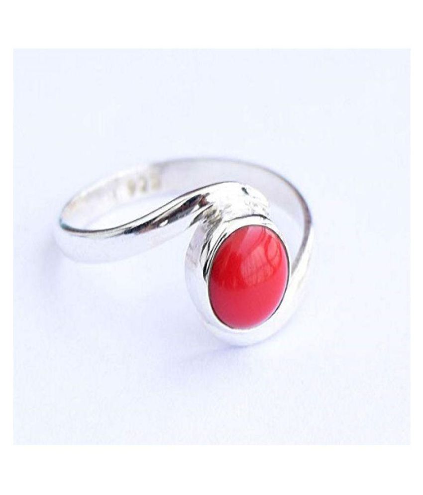 Red Coral Ring 7.25 Ratti Natural 