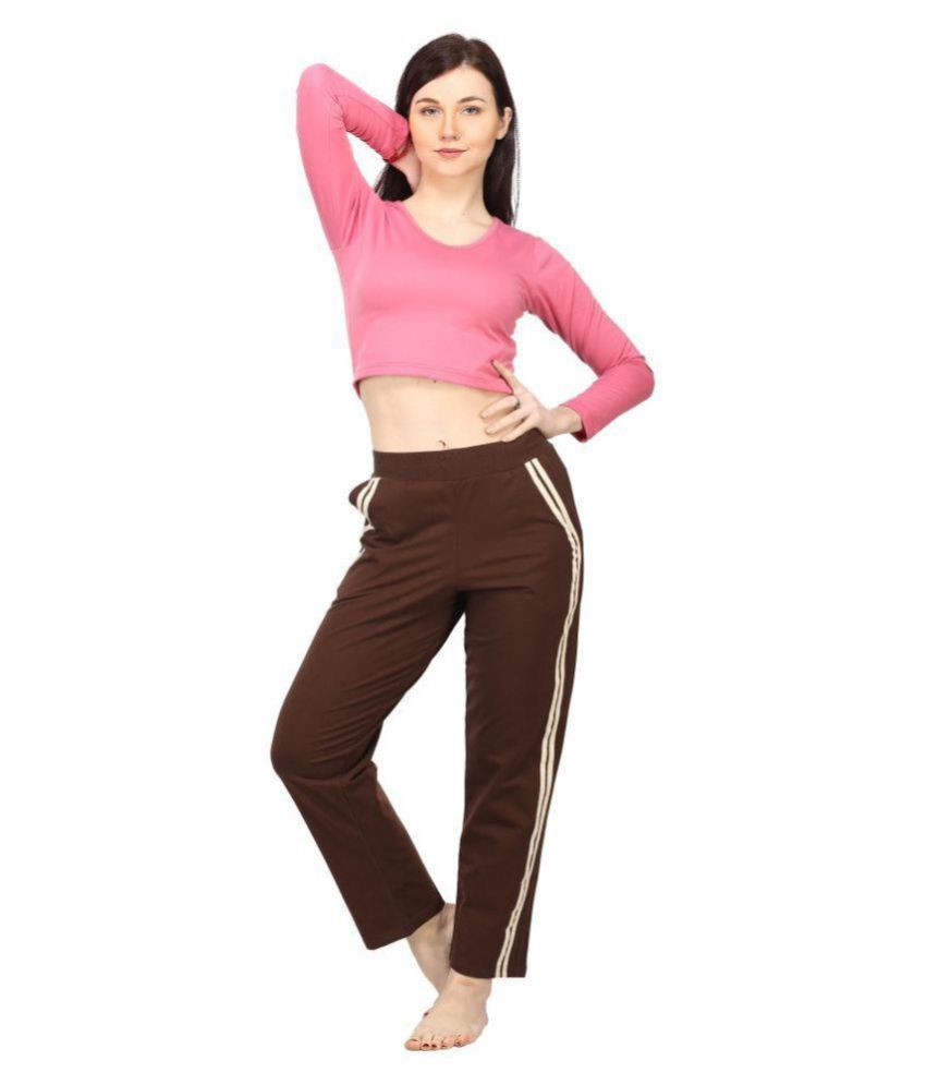     			Ess Emm Clothing Cotton Lycra Trackpants - Brown