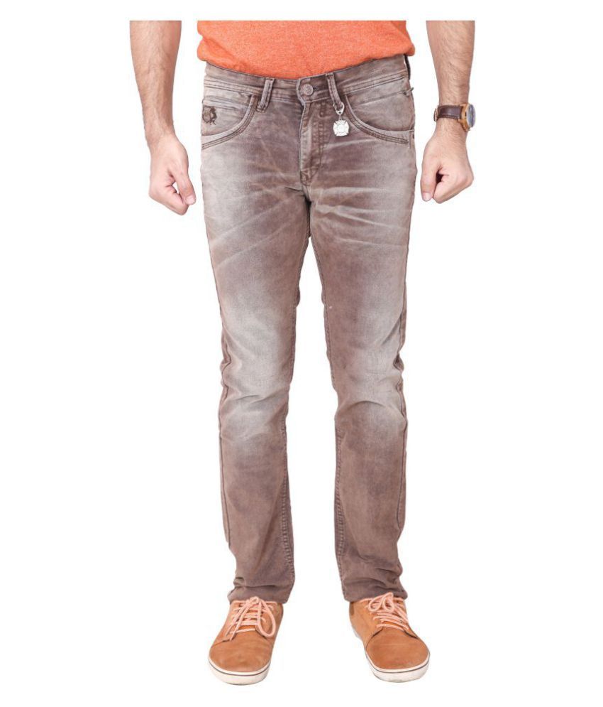     			Frod Brown Slim Jeans