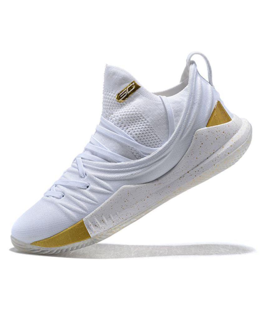 Under Armour UA Curry 5 Low White Basketball Shoes - Buy Under Armour ...