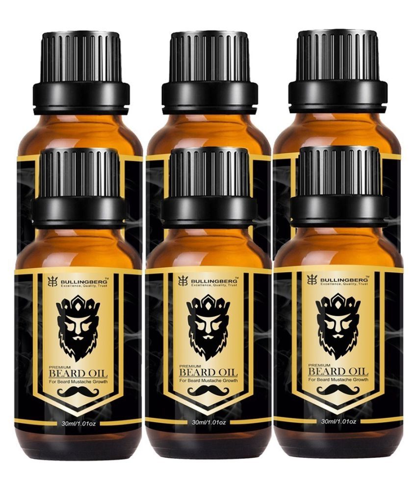 bullingberg Beard and Mustache Oil 30 ml Pack of 6 Jar Glass Container