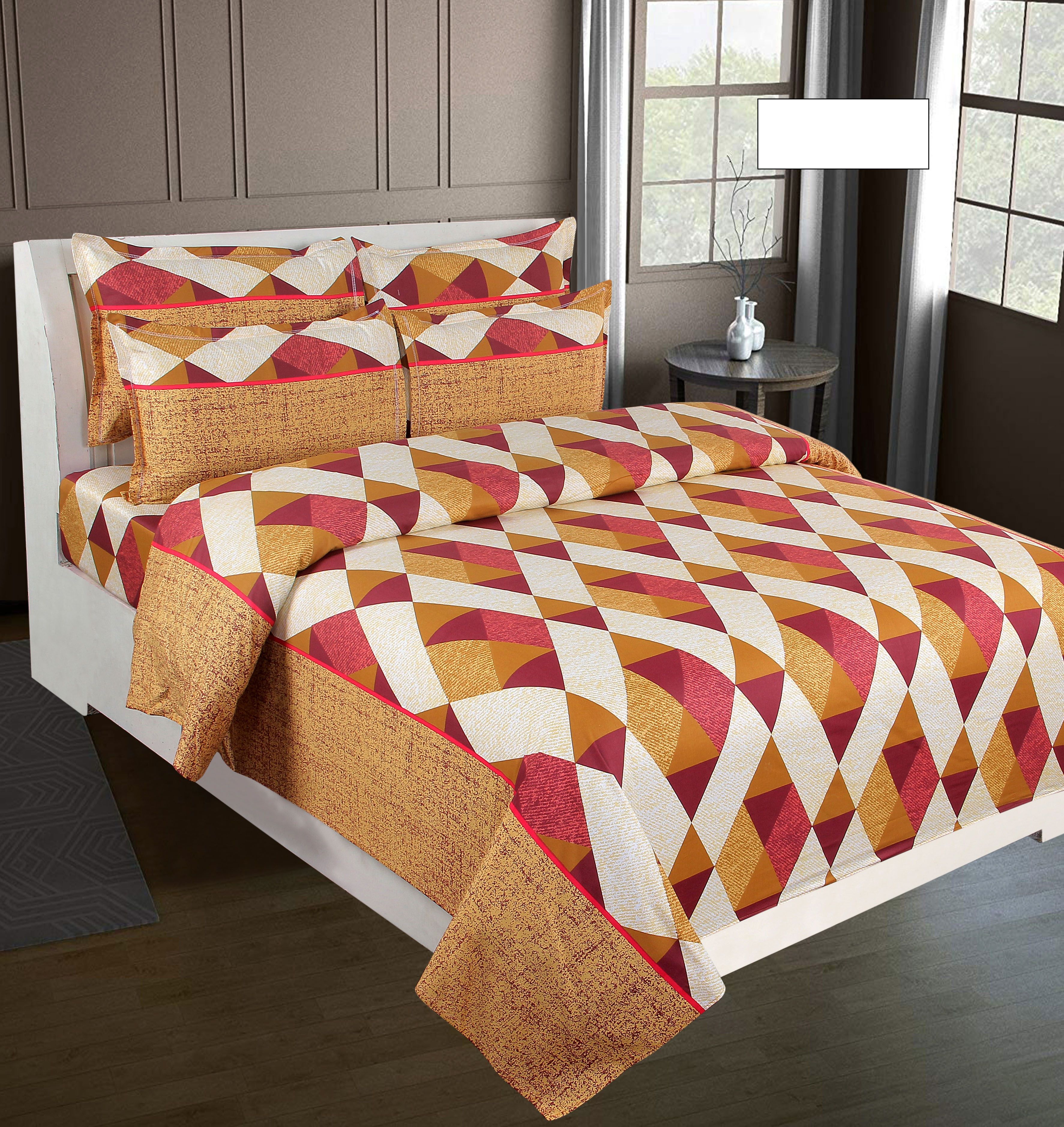 Beautiful Homes Cotton Double Bedsheet with 2 Pillow Covers Buy