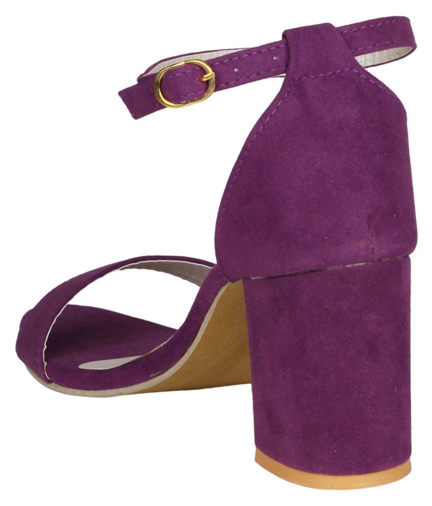 block heels purple