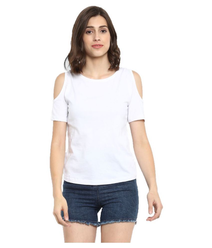     			Ap'pulse Cotton White T-Shirts