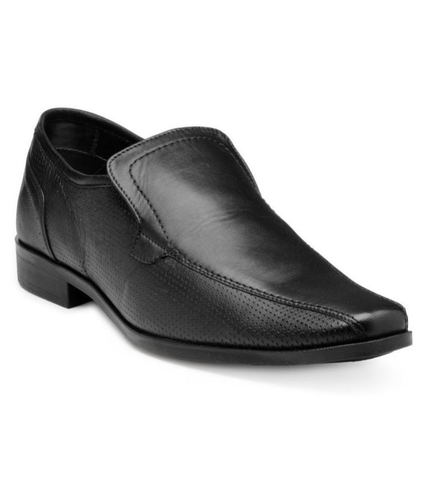Franco Leone Slip On Genuine Leather Black Formal Shoes Price in India ...