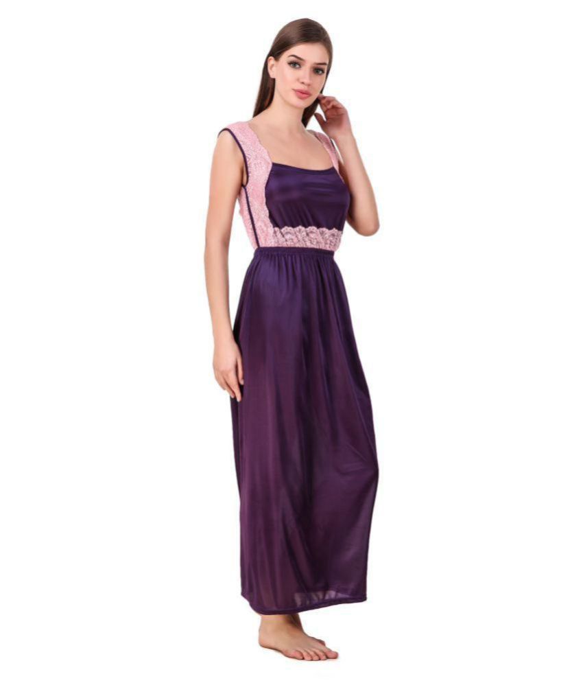 Buy Freely Satin Nighty And Night Gowns Purple Online At Best Prices In India Snapdeal 5952