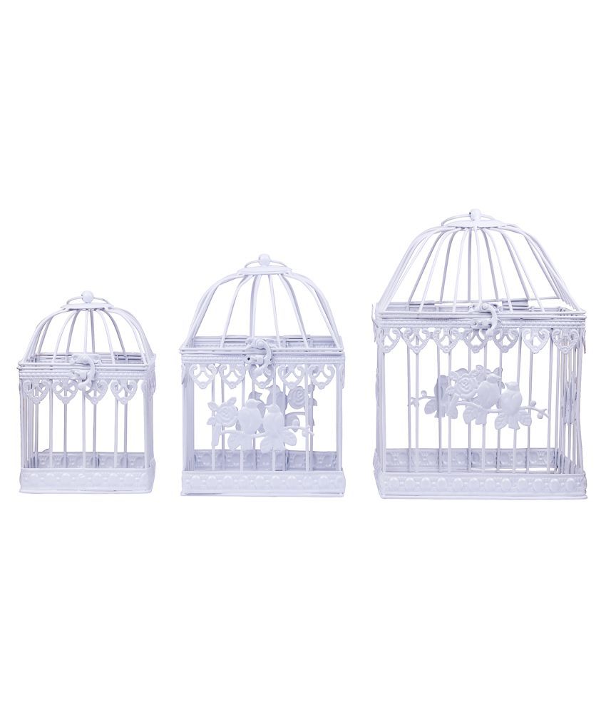 Wonderland Iron Bird Cage Sets In Metal Square Set Of 3