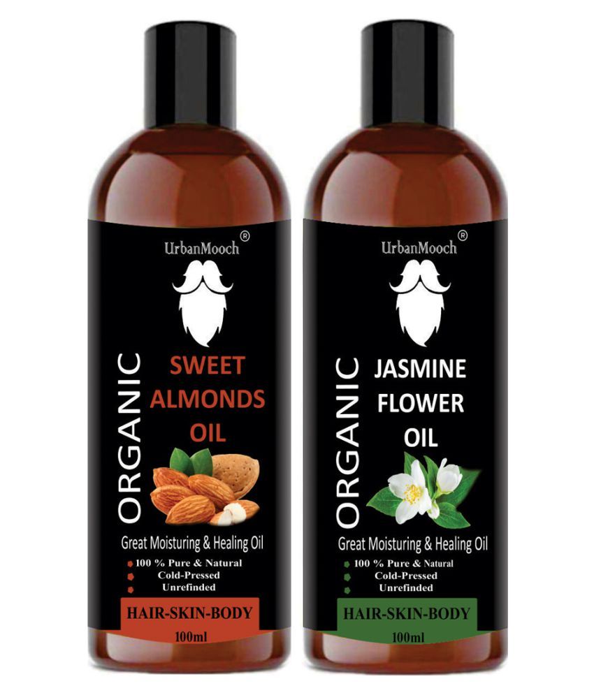     			UrbanMooch 100% Pure & Natural Sweet Almond Oil & Jasmine Oil- 200 ml Pack of 2