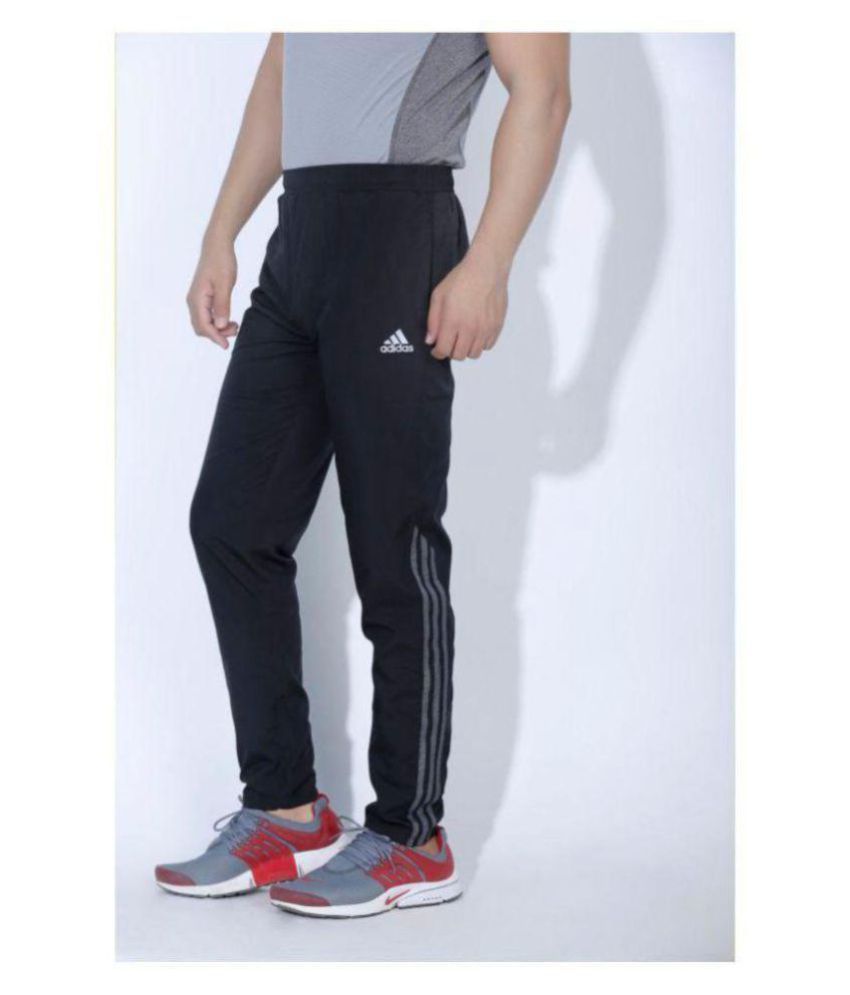 adidas black polyester lycra track pant