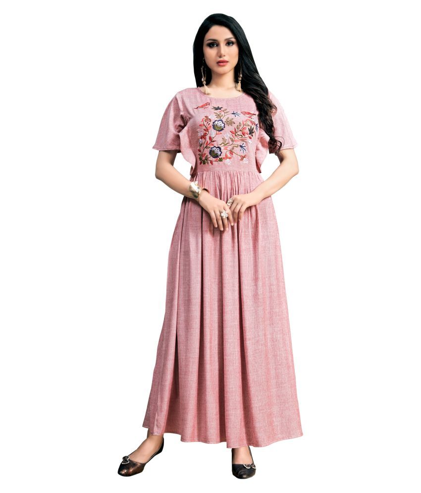 pink frock kurti
