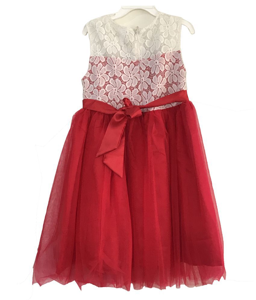 red and white party frocks