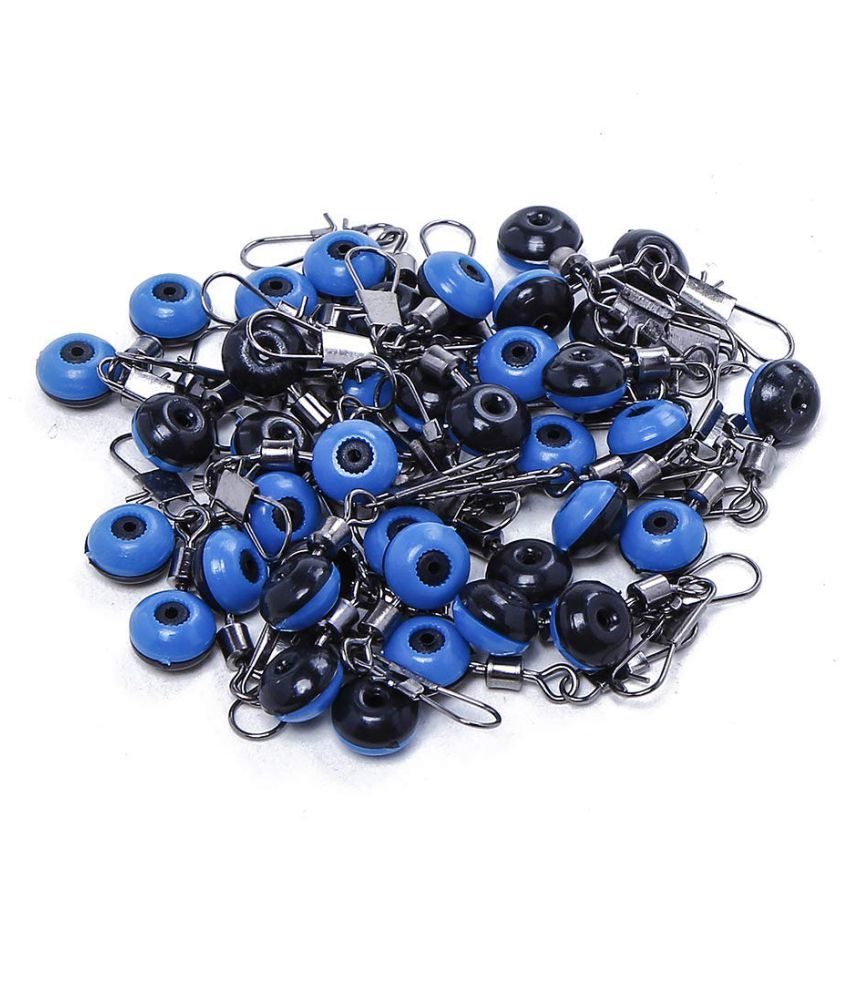 Space Beans Fishing Line to Hook Swivels Shank Clip Connector Blue