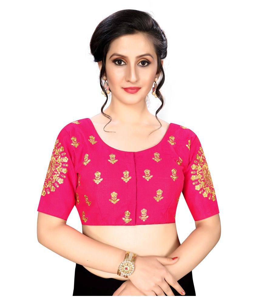 Shubh Sanidhya Pink Silk Readymade with Pad Blouse - Buy Shubh Sanidhya ...