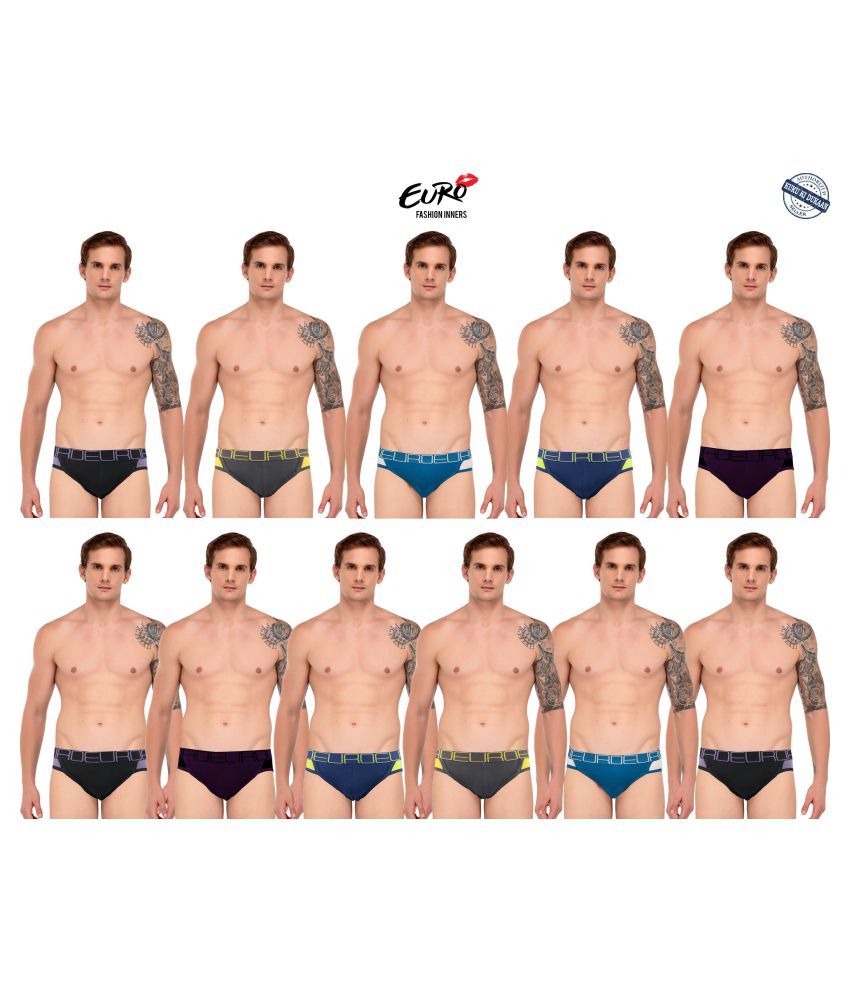     			EURO FASHION Multi Brief Pack of 11