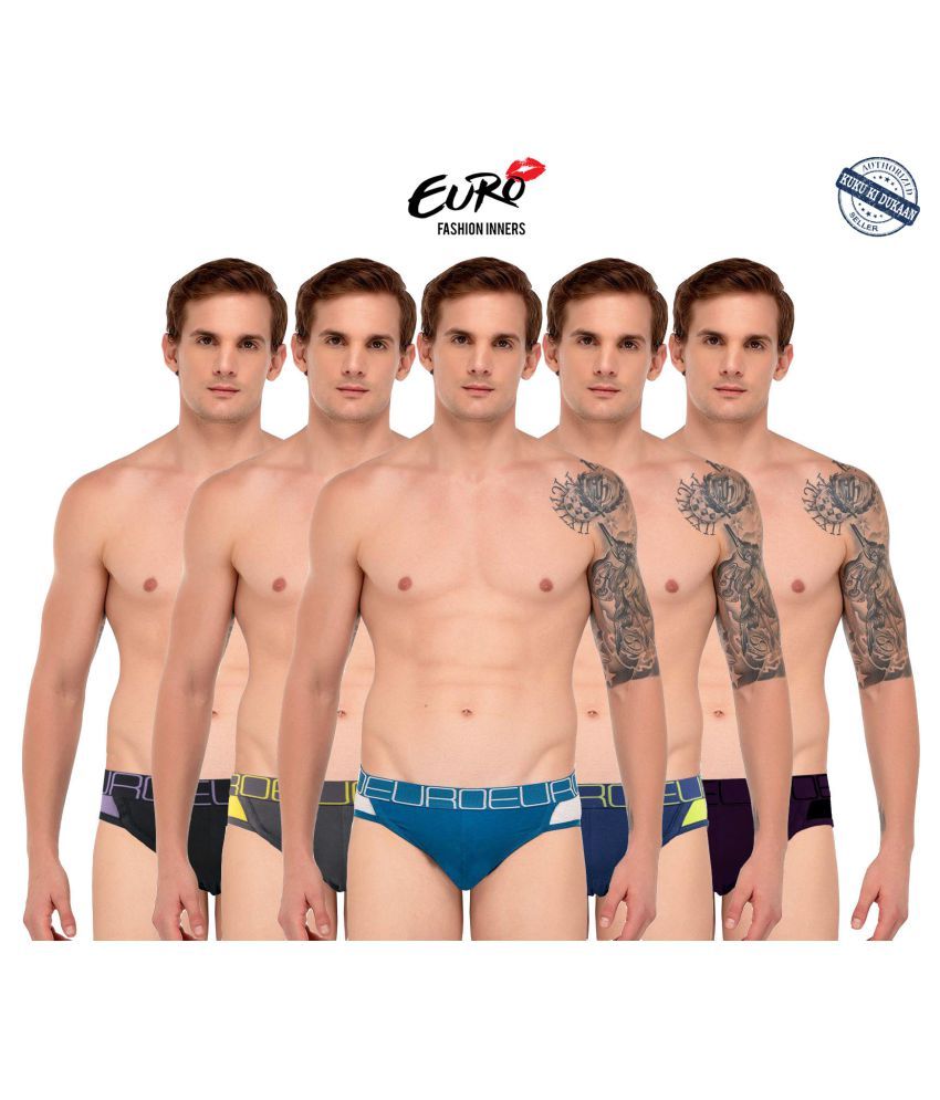     			EURO FASHION Multi Brief Pack of 5