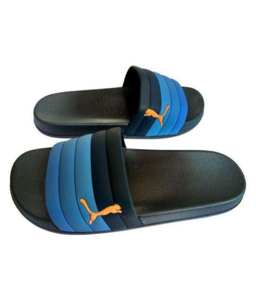 puma blue slide flip flop