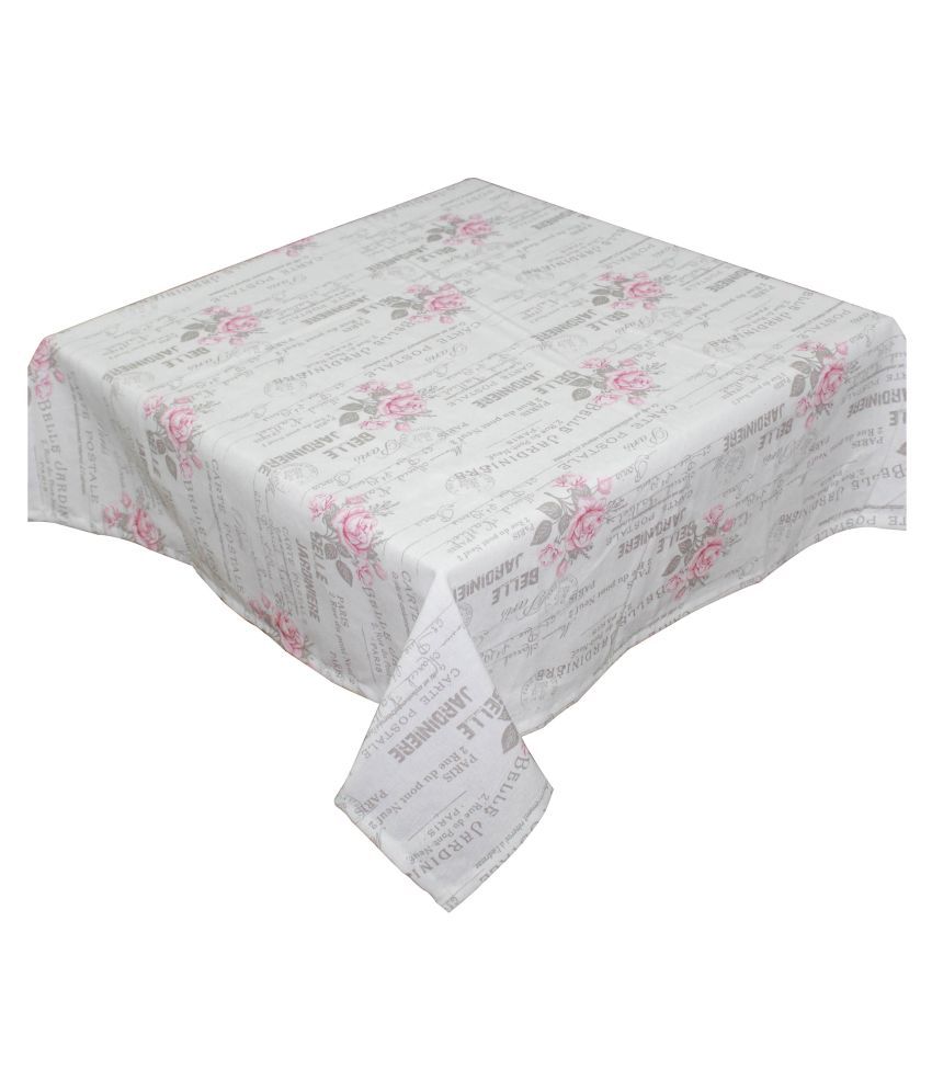     			Oasis Home Tex - White Cotton Table Cover (Pack of 1)