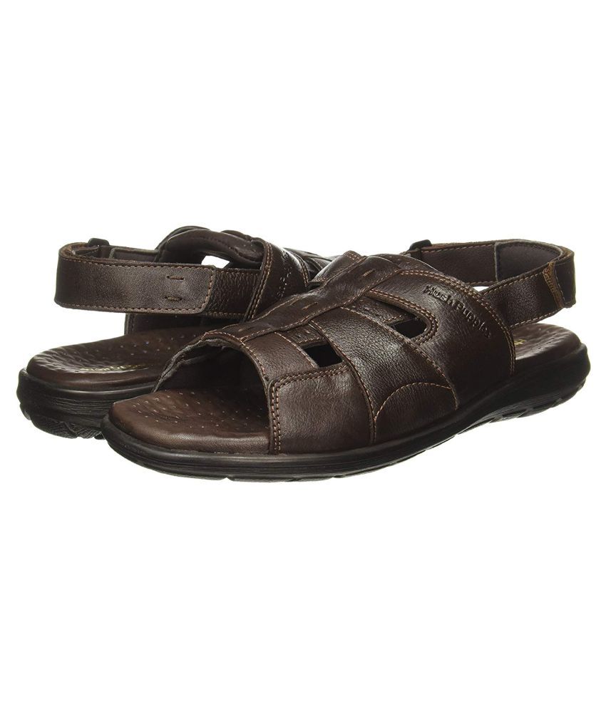 Hush Puppies Brown Leather Sandals Price in India- Buy Hush Puppies