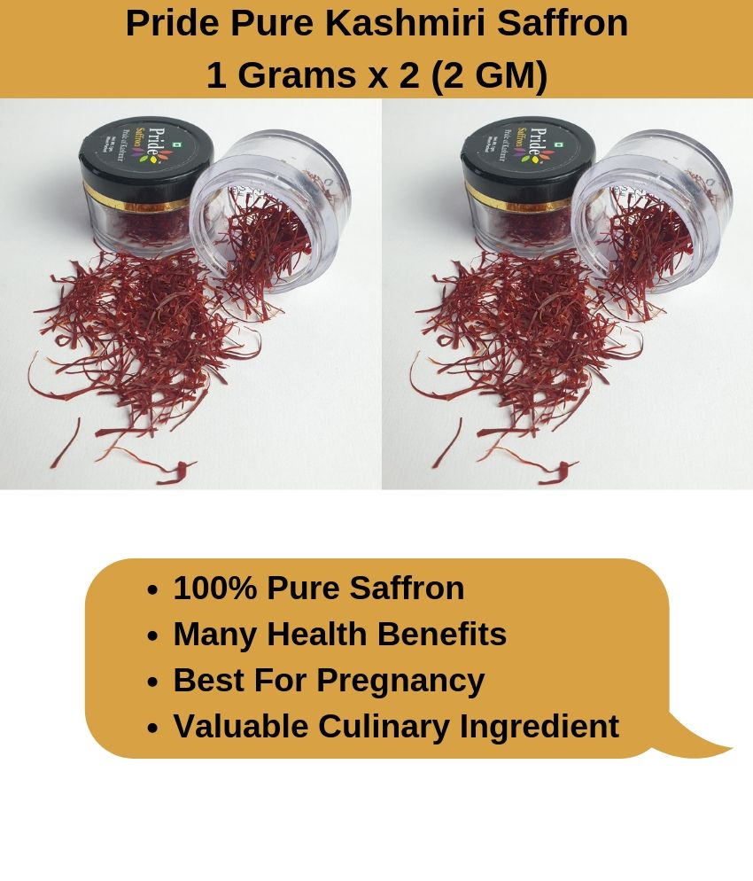 Pride Saffron 100 Pure Kashmiri Pure 2 gm Pack of 2 Buy Pride Saffron
