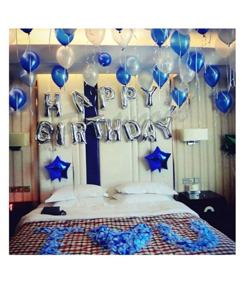 Happy Birthday Balloons Aluminum Foil Banner Frozen Elsa Theme