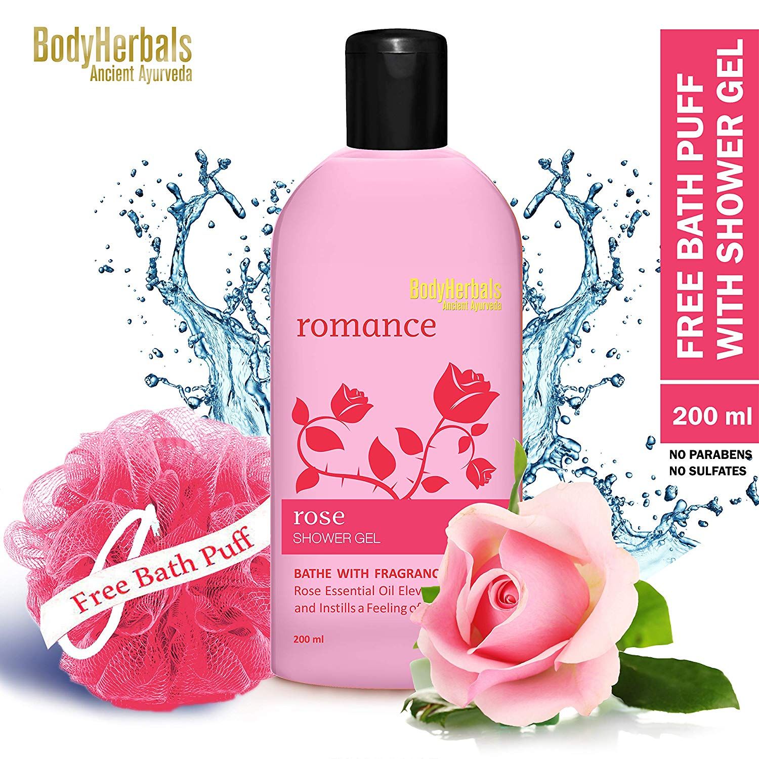 BodyHerbals Romance, Rose Shower Gel With Skin Conditioners 200 ml Buy