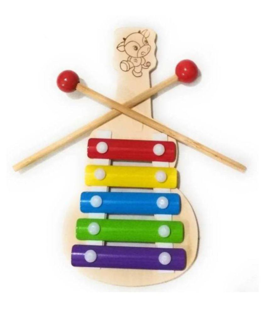 Buy Wooden Multicolored Xylophone In Guitar Shape Online At Best Price In India Snapdeal 5079