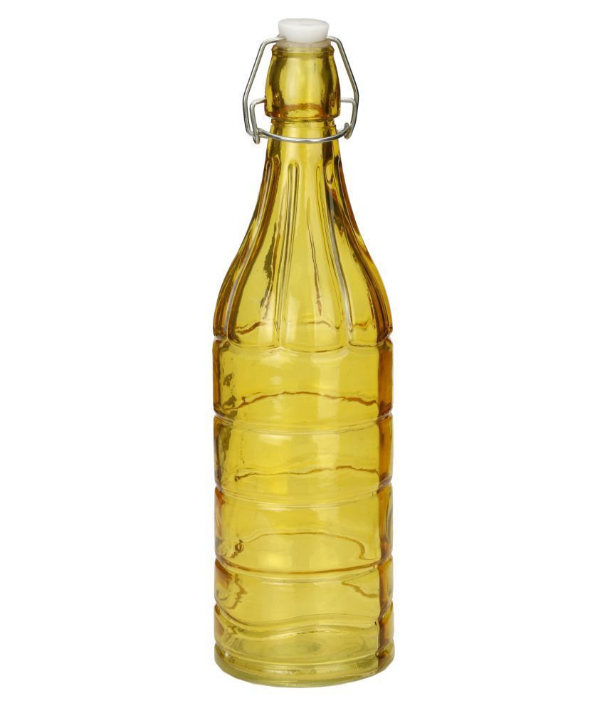     			Somil Glass Water Bottle, Yellow, Pack Of 1, 1000 ml